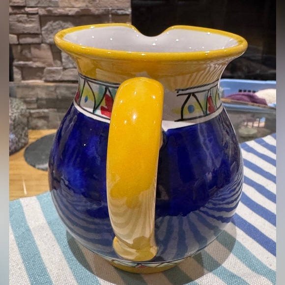 🍷 Hand-Painted Italian Amalfi Coast Lemon Ceramic Pitcher Vase - One of a Kind - Picture 4 of 15